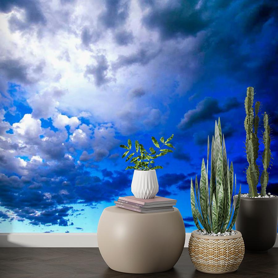 фотообои серебристо синее небо 3д 9-384