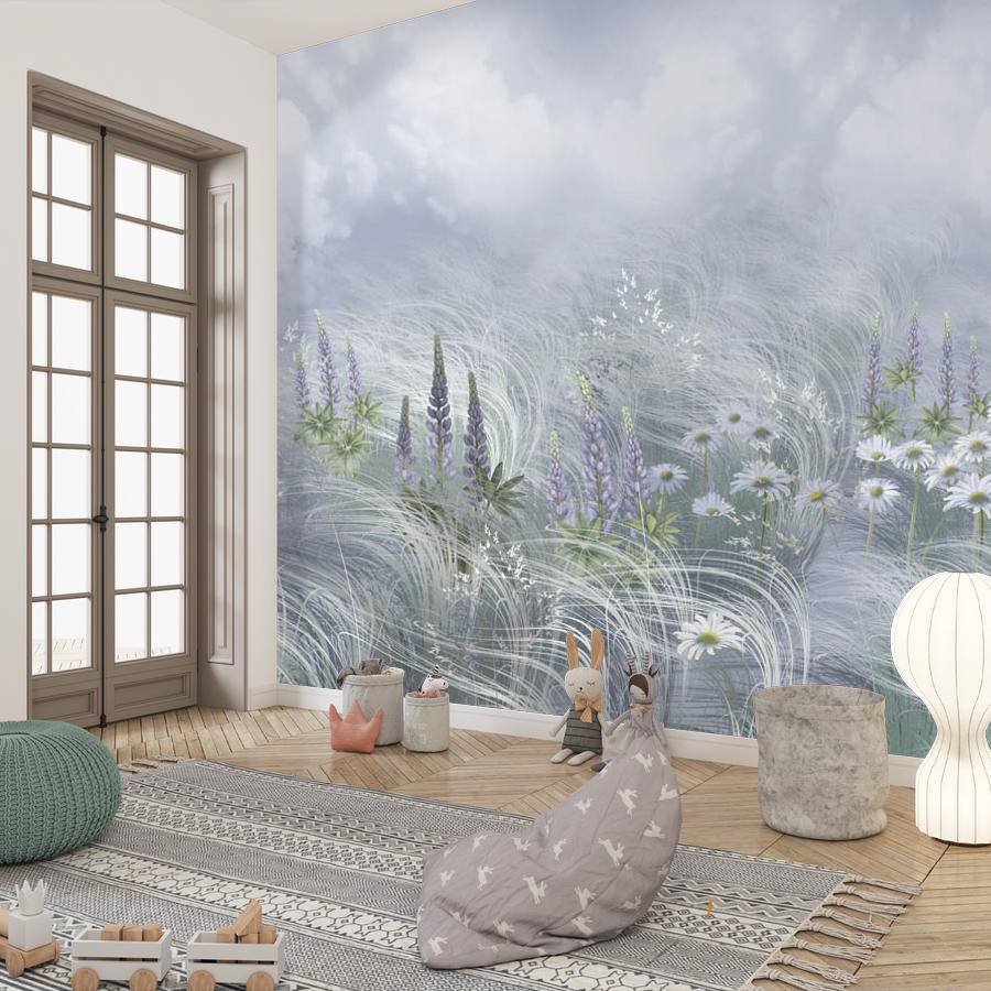 фотообои полевые цветы на ветру 13-647