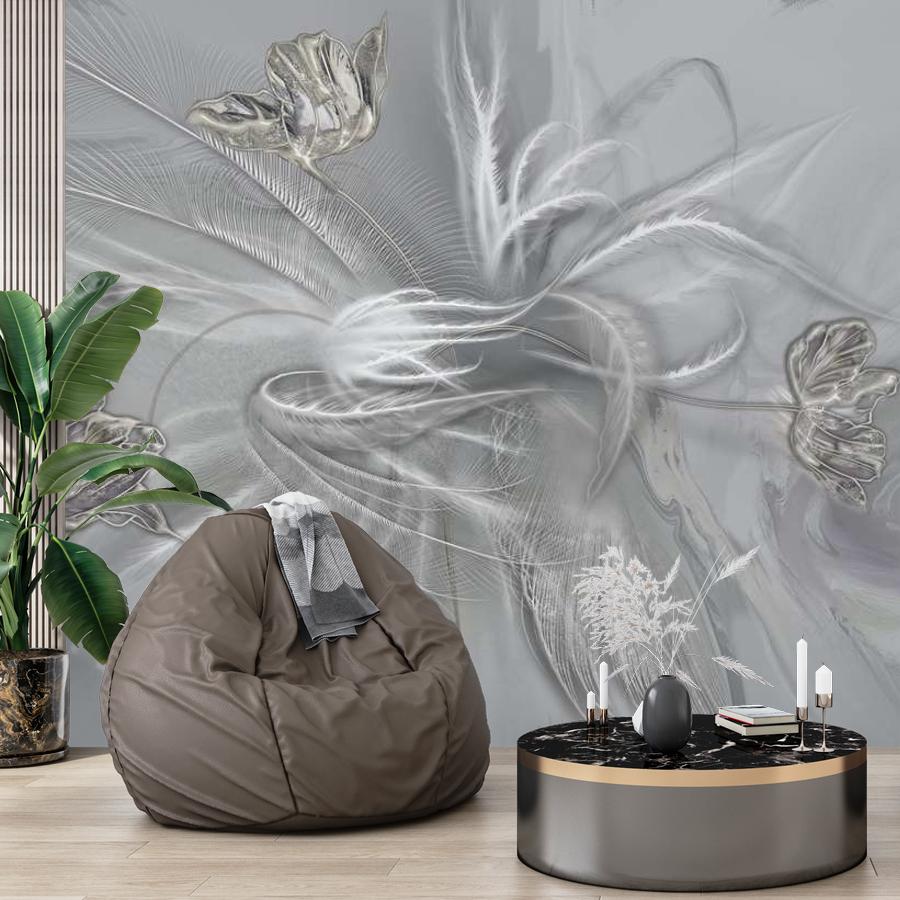 фотообои 3д тюльпаны с пампасной травой 13-994