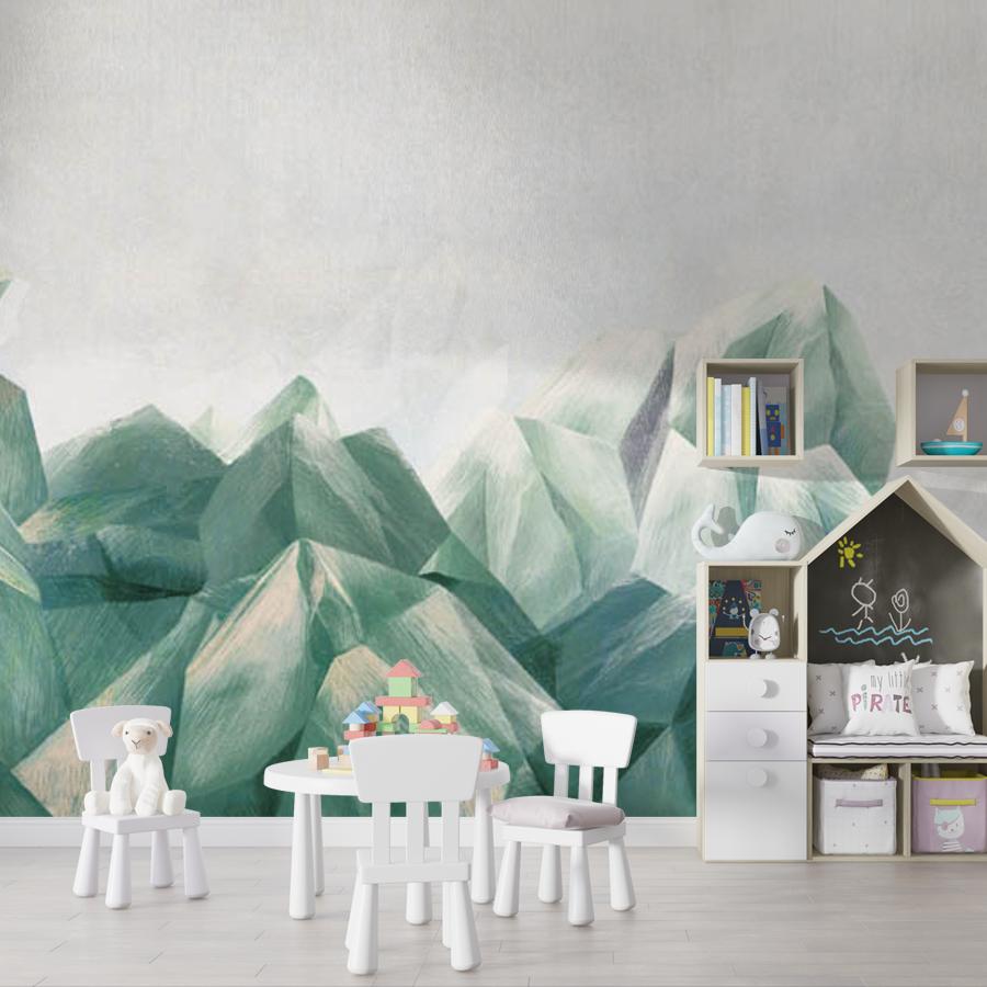 фотообои полигональные зеленые горы 9-1264 фотообои полигональные зеленые горы 9-1264