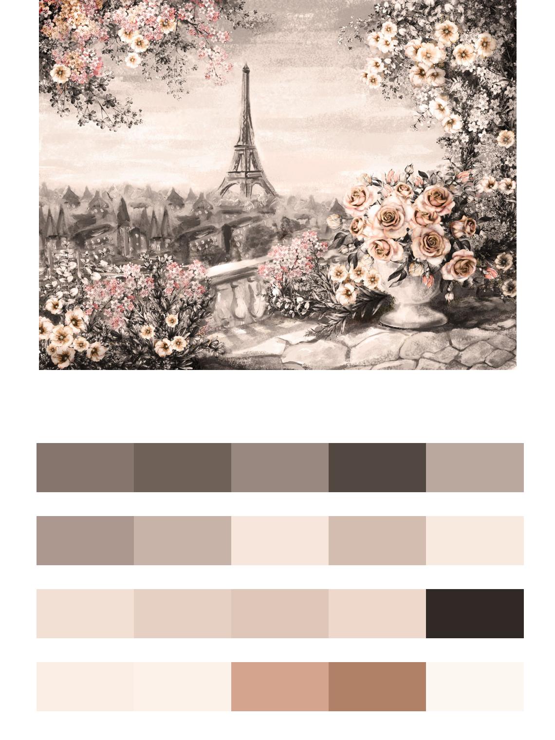 Париж эйфелева башня нарисованная цвета