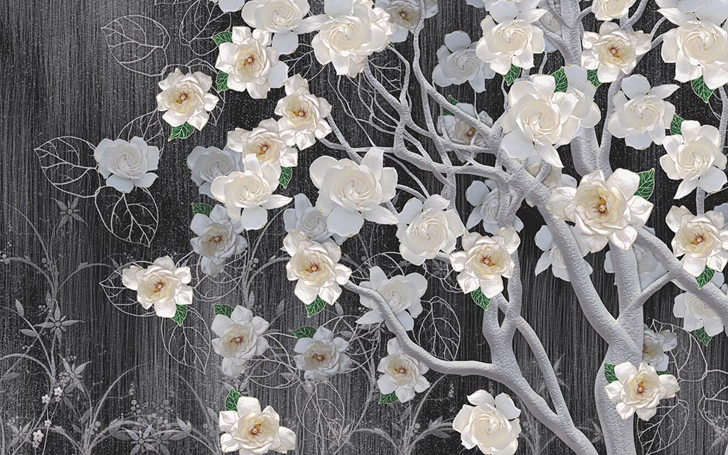 Фотообои Нежные цветы на дереве