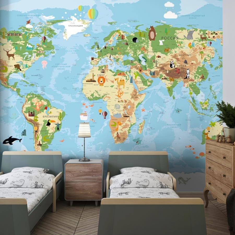 фотообои карта мира для детей 12-979 фотообои карта мира для детей 12-979