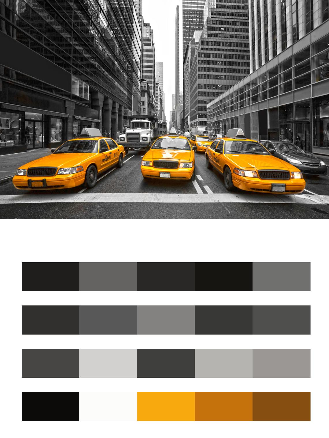 Желтое такси на улицах Нью Йорка цвета