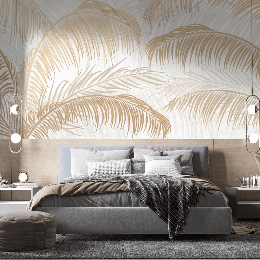 фотообои веточки тонкие золотистые 9-2095