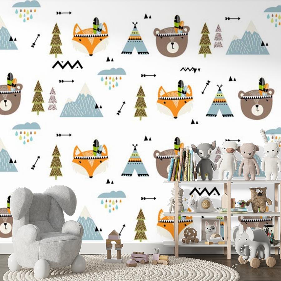 Фотообои и фотообои мишки и вигвамы 12-665