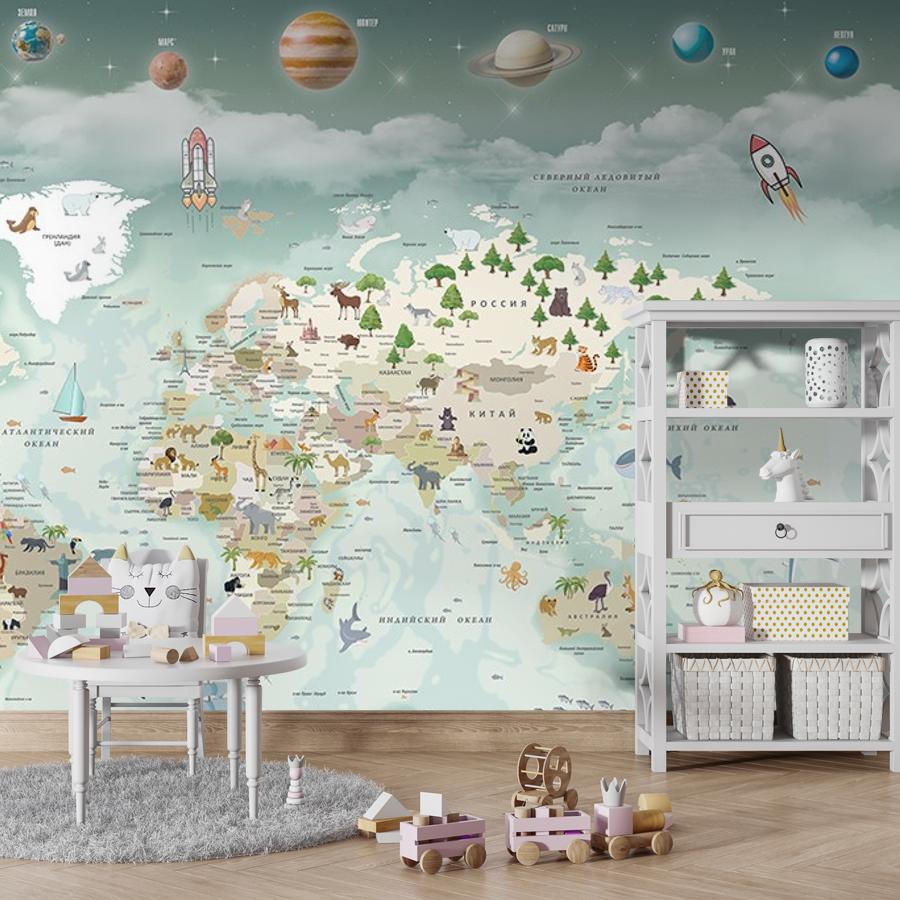фотообои карта с солнечной системой 12-1665