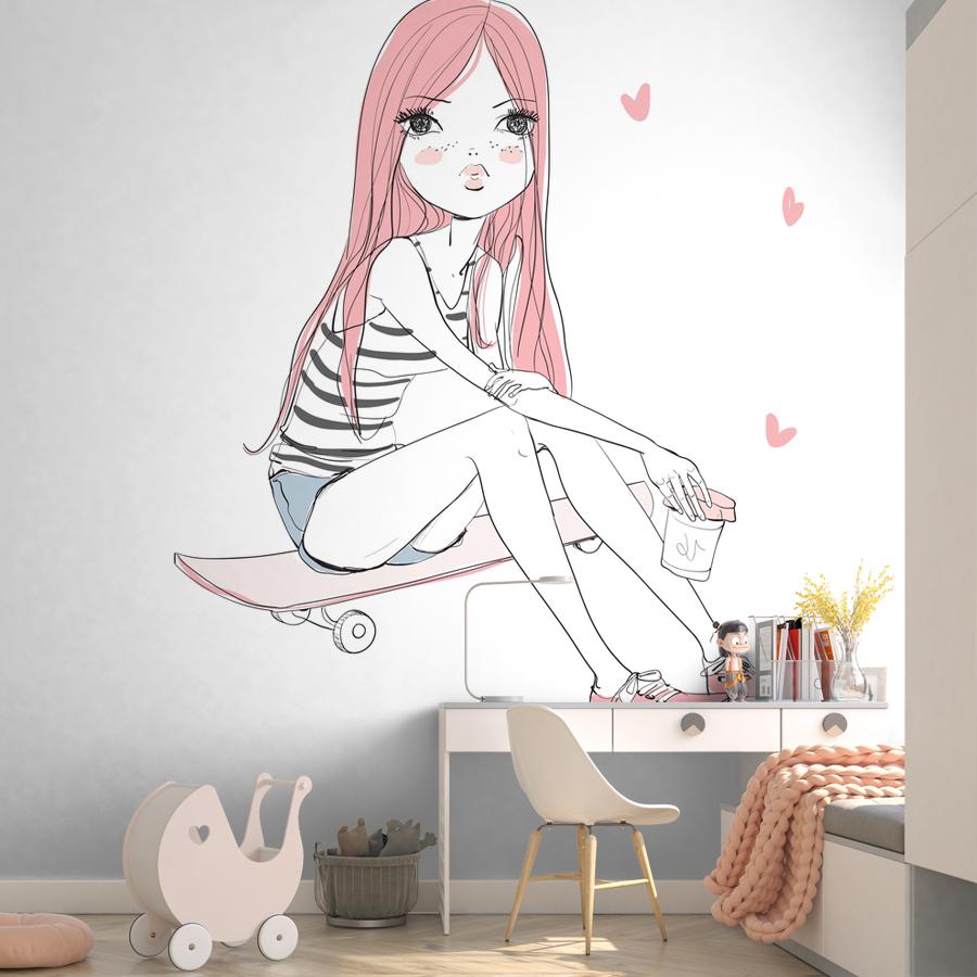 фотообои девочка на скейте 12-1254