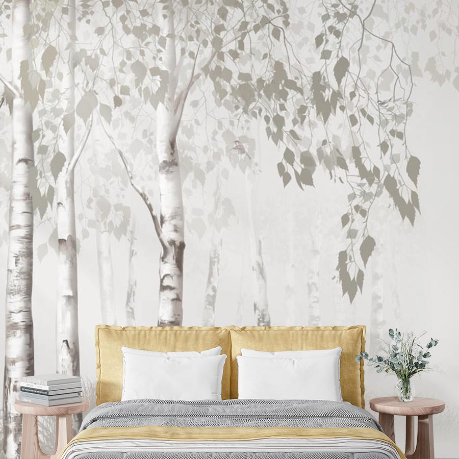 фотообои березовый лес серый 13-620 фотообои березовый лес серый 13-620