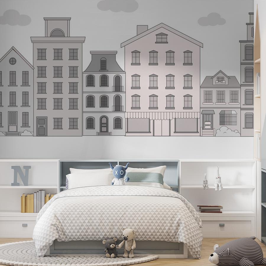 фотообои домики серые 12-809 фотообои домики серые 12-809