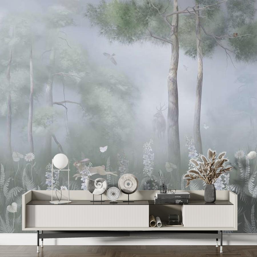 фотообои лес в тумане 13-1020
