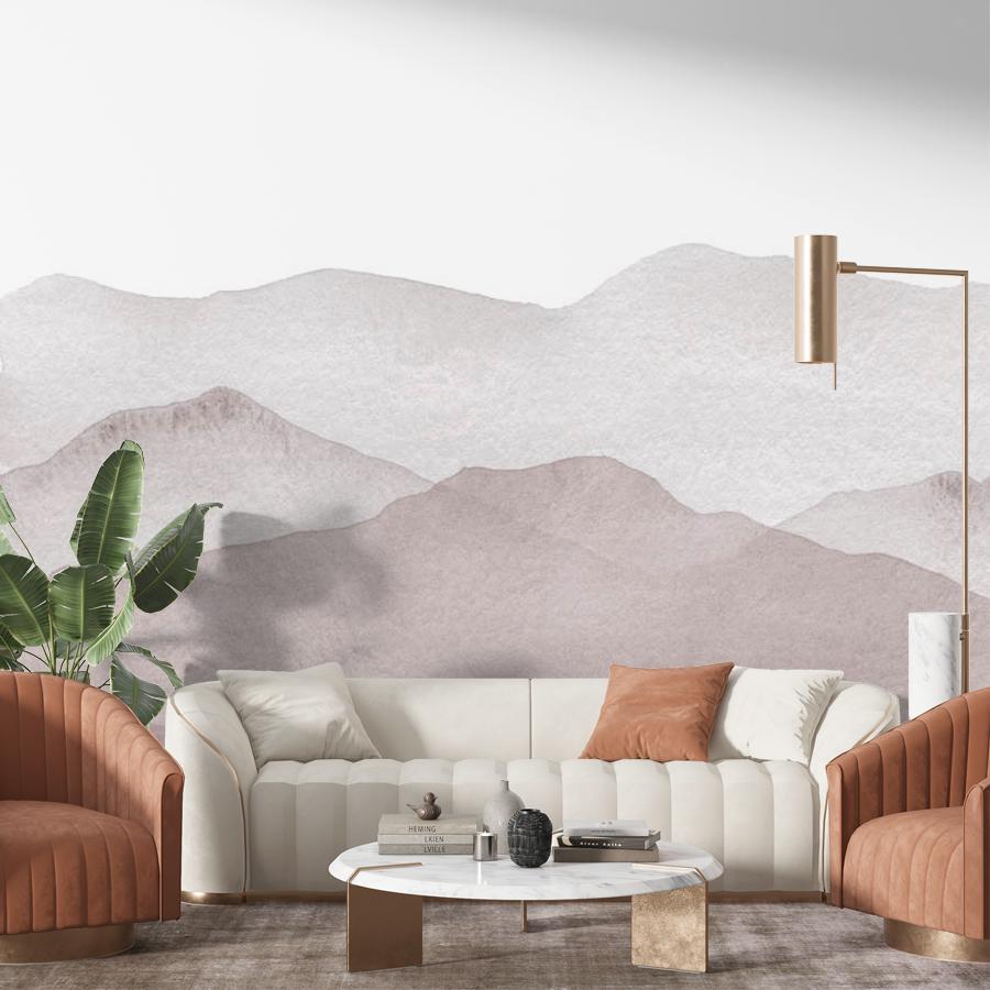 фотообои розовые холмы в тумане 9-1375 фотообои розовые холмы в тумане 9-1375