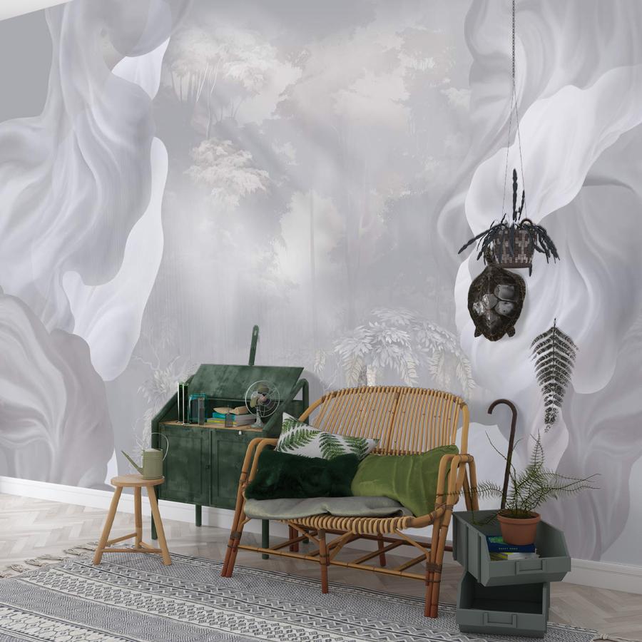 фотообои абстракция растения и волны