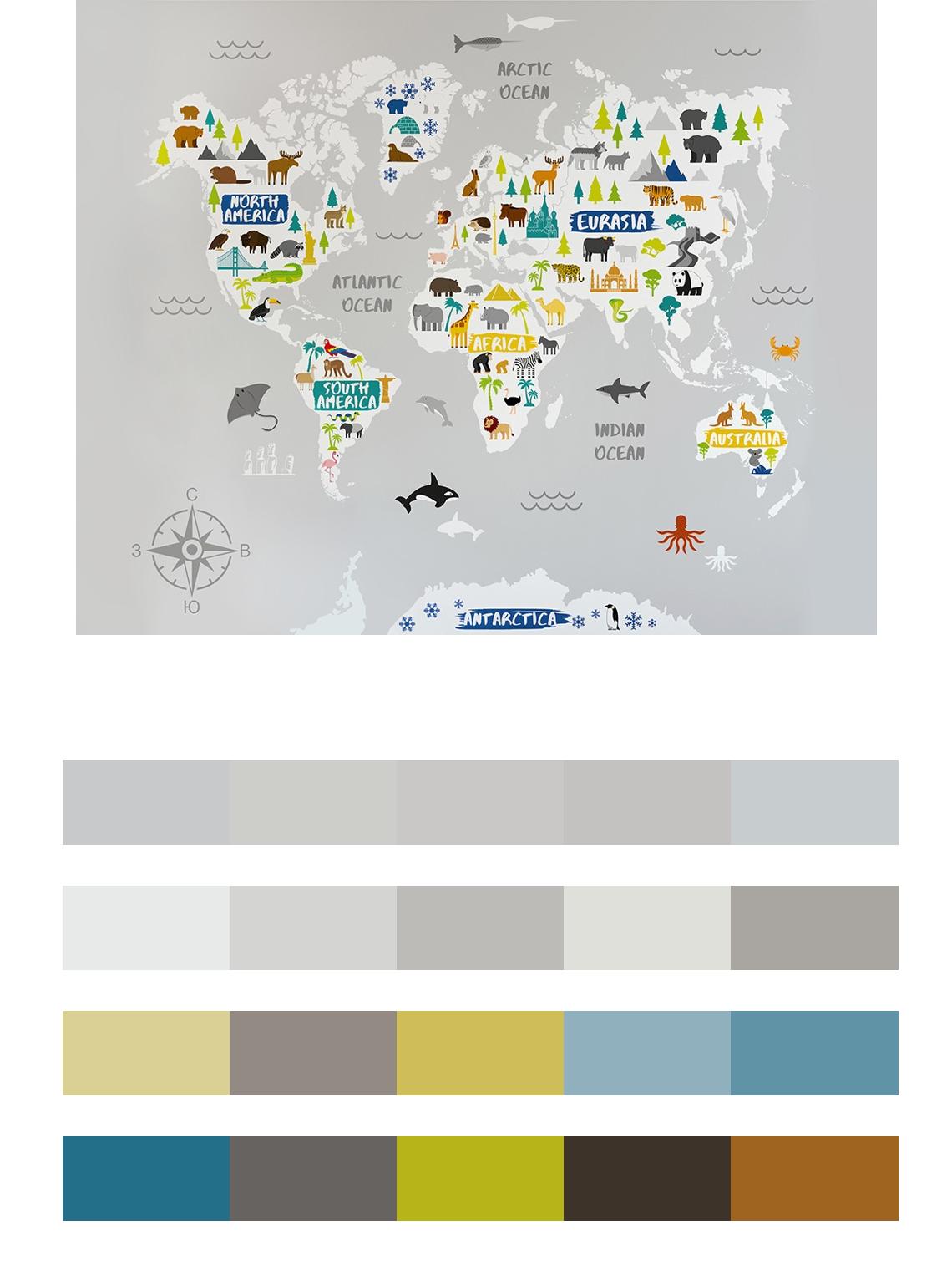 Карта на английском языке цвета