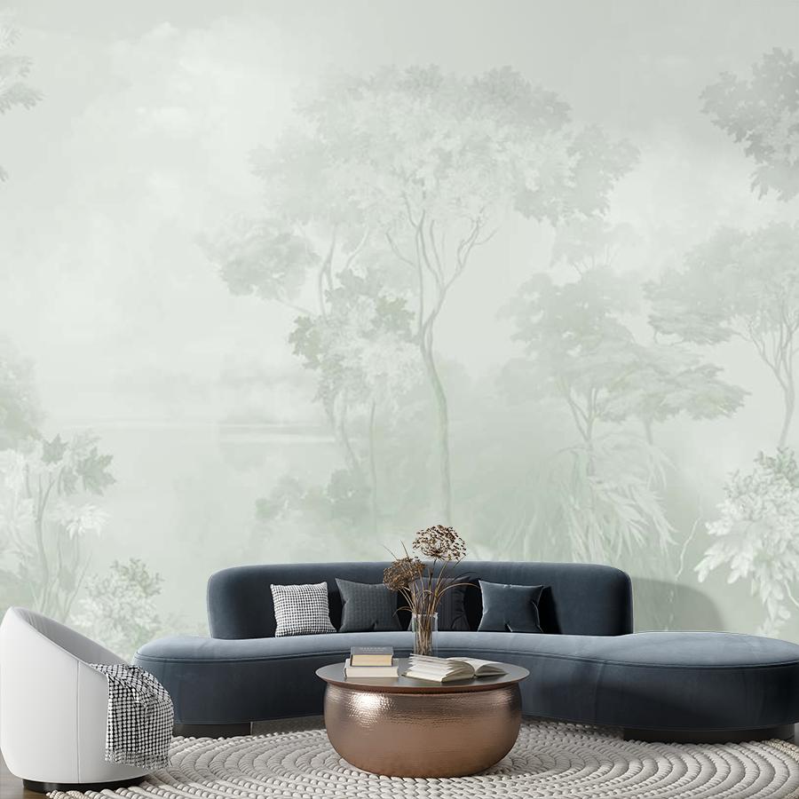 фотообои лес абстрактный зеленый 13-1064