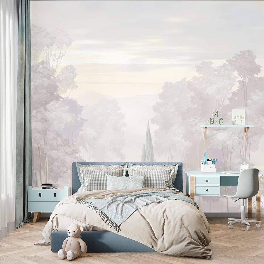 фотообои 3д пейзаж с кипарисами