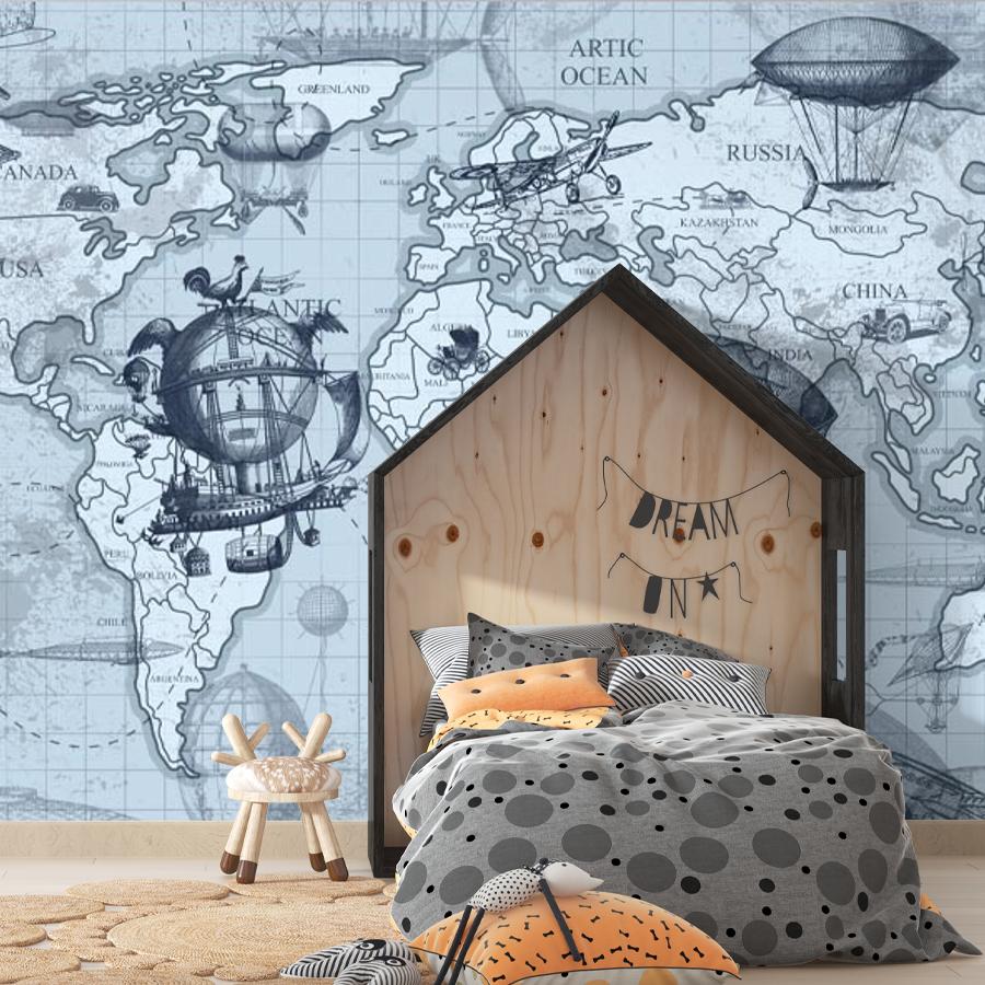 фотообои карта мира с летающими аппаратами 9-1697 фотообои карта мира с летающими аппаратами 9-1697