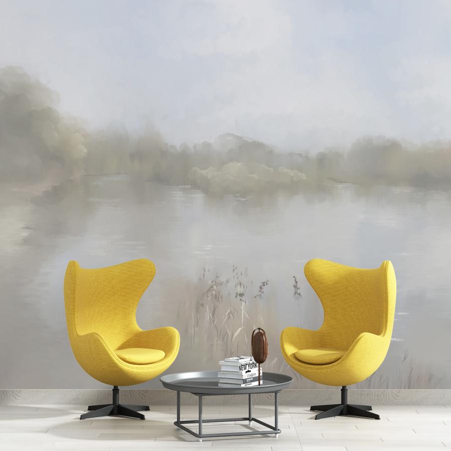 фотообои озеро в дымке 13-1099