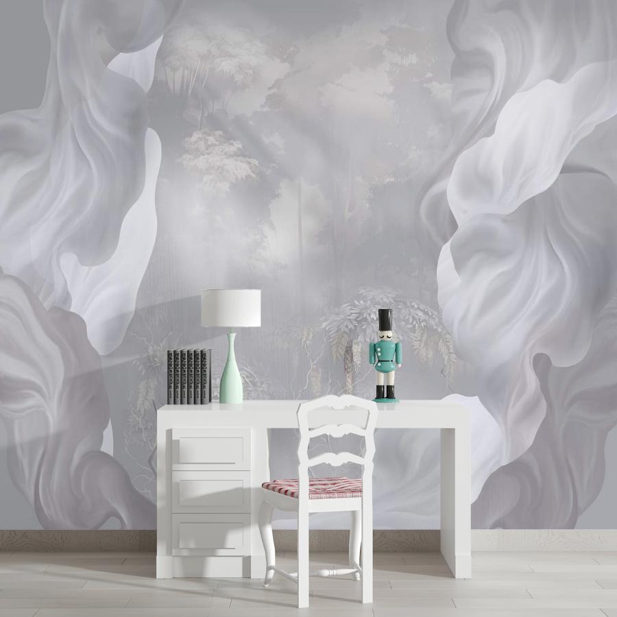 фотообои абстракция растения и волны