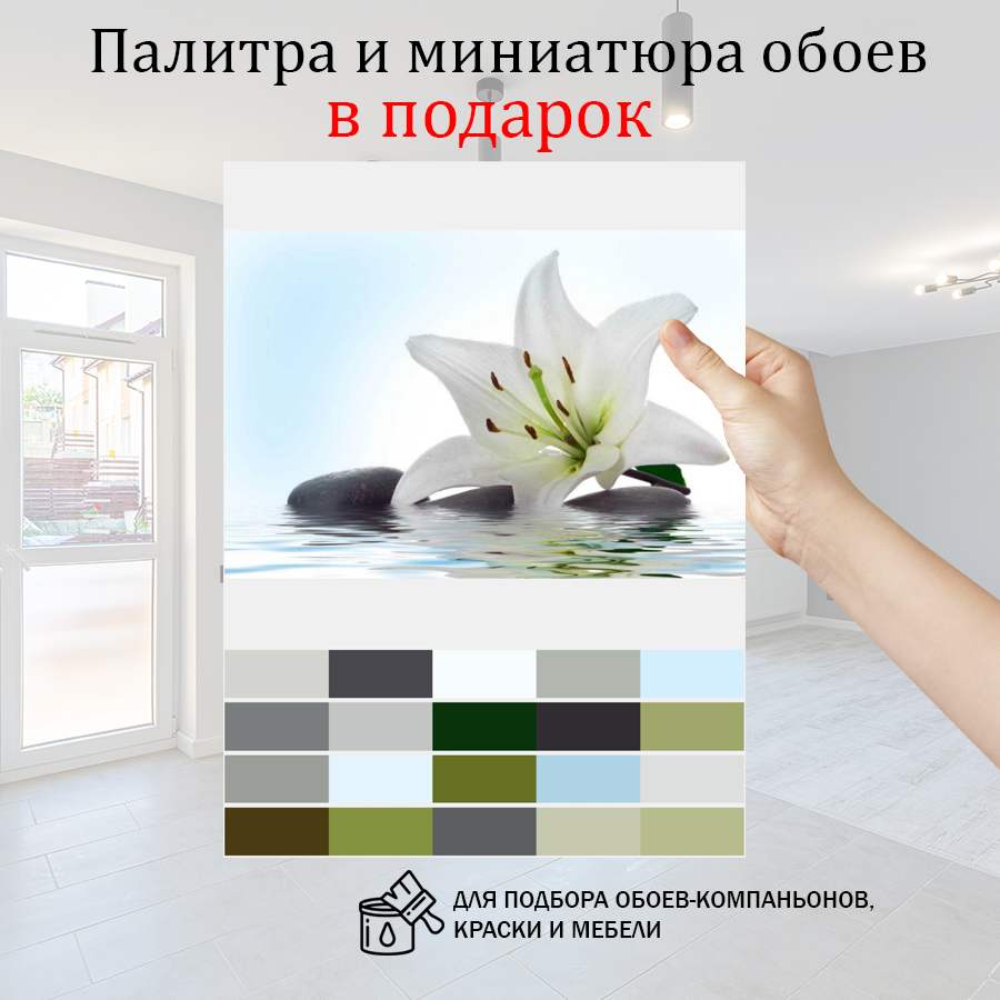 фотообои лилия с камнями на воде 10-369