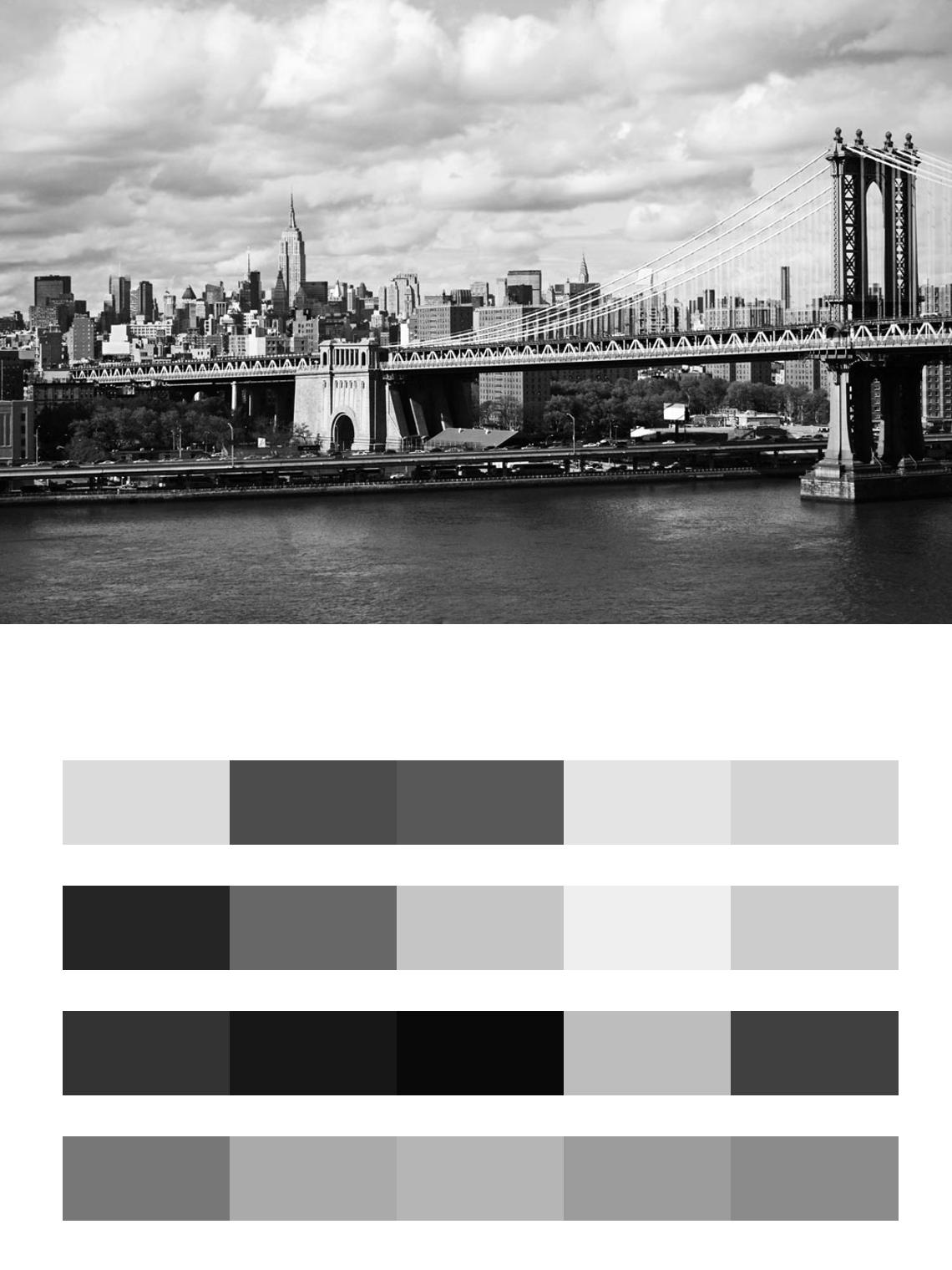 Черно белый Бруклинский мост цвета