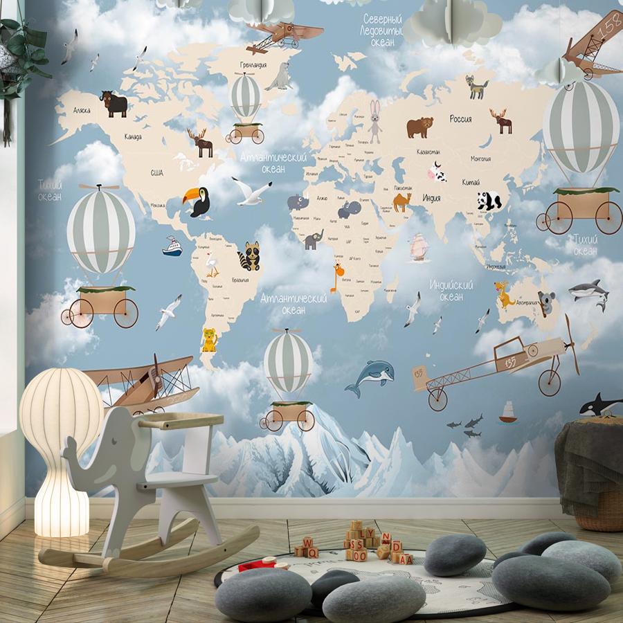 фотообои карта мира для мальчика 12-1150