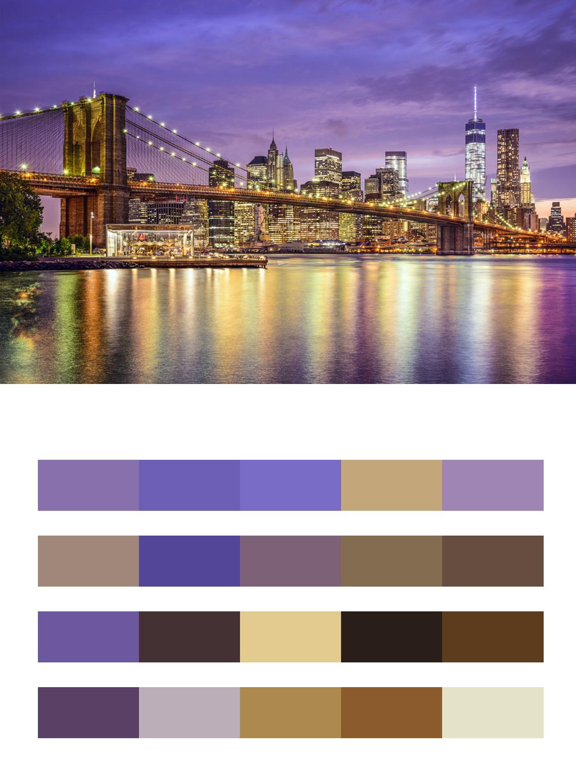 Огни на Бруклинском мосту цвета