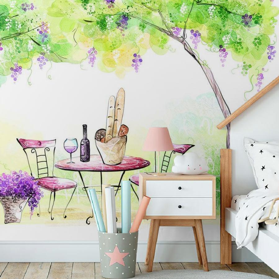 фотообои кафе на поляне 12-300