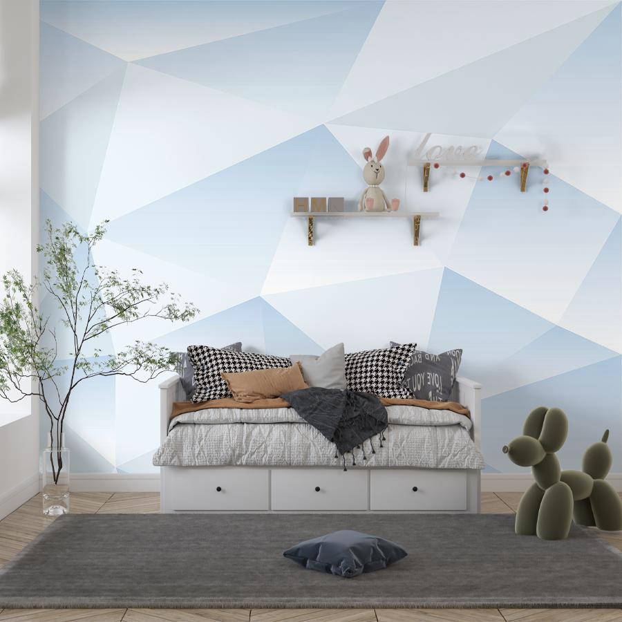 фотообои голубая геометричекая стена 9-1507