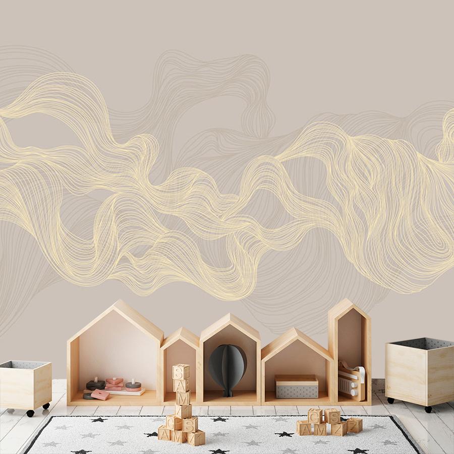 фотообои линии золотые на серо бежевом 14-974