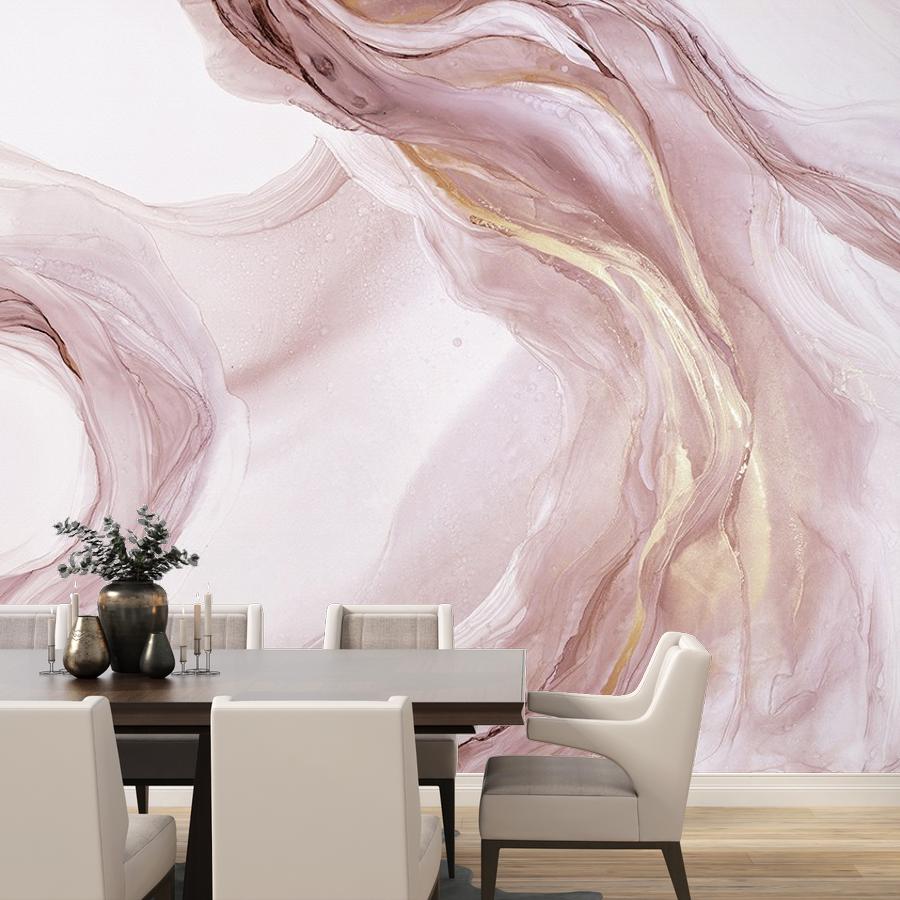 фотообои в спальню акварель и золото 9-1841