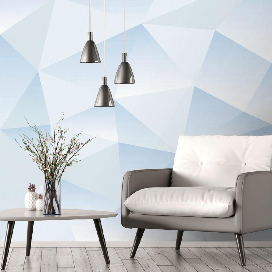 фотообои голубая геометричекая стена 9-1507