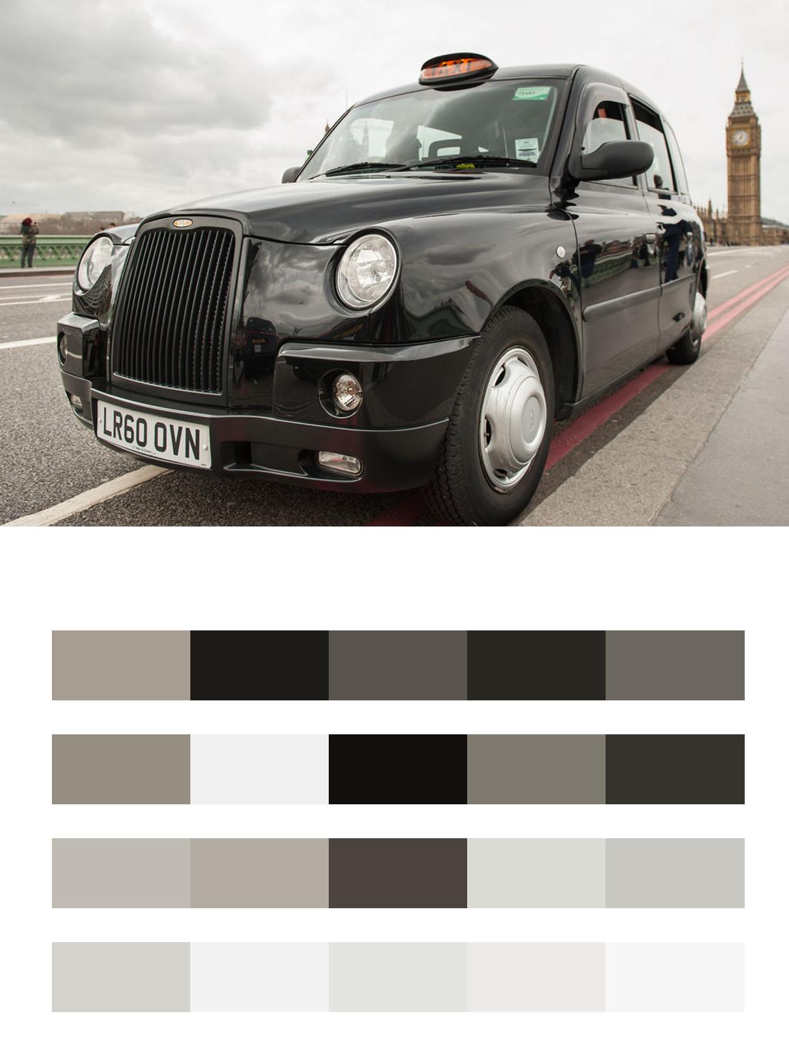 Черная машина в Лондоне цвета