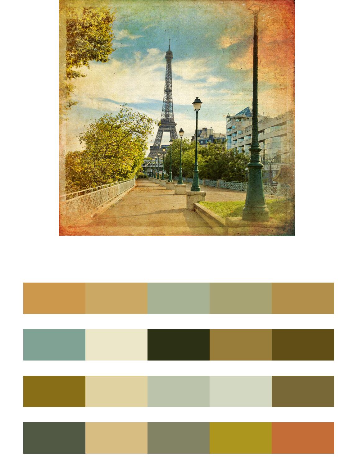Улочка Парижа состаренная цвета