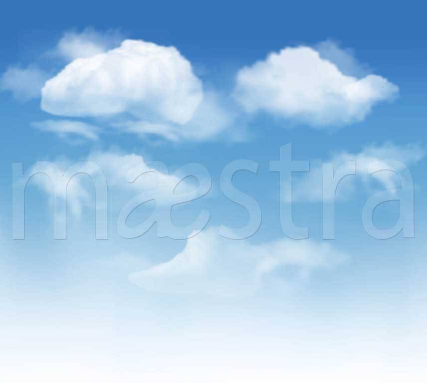 Фотообои Пушистые белые облака на синем небе