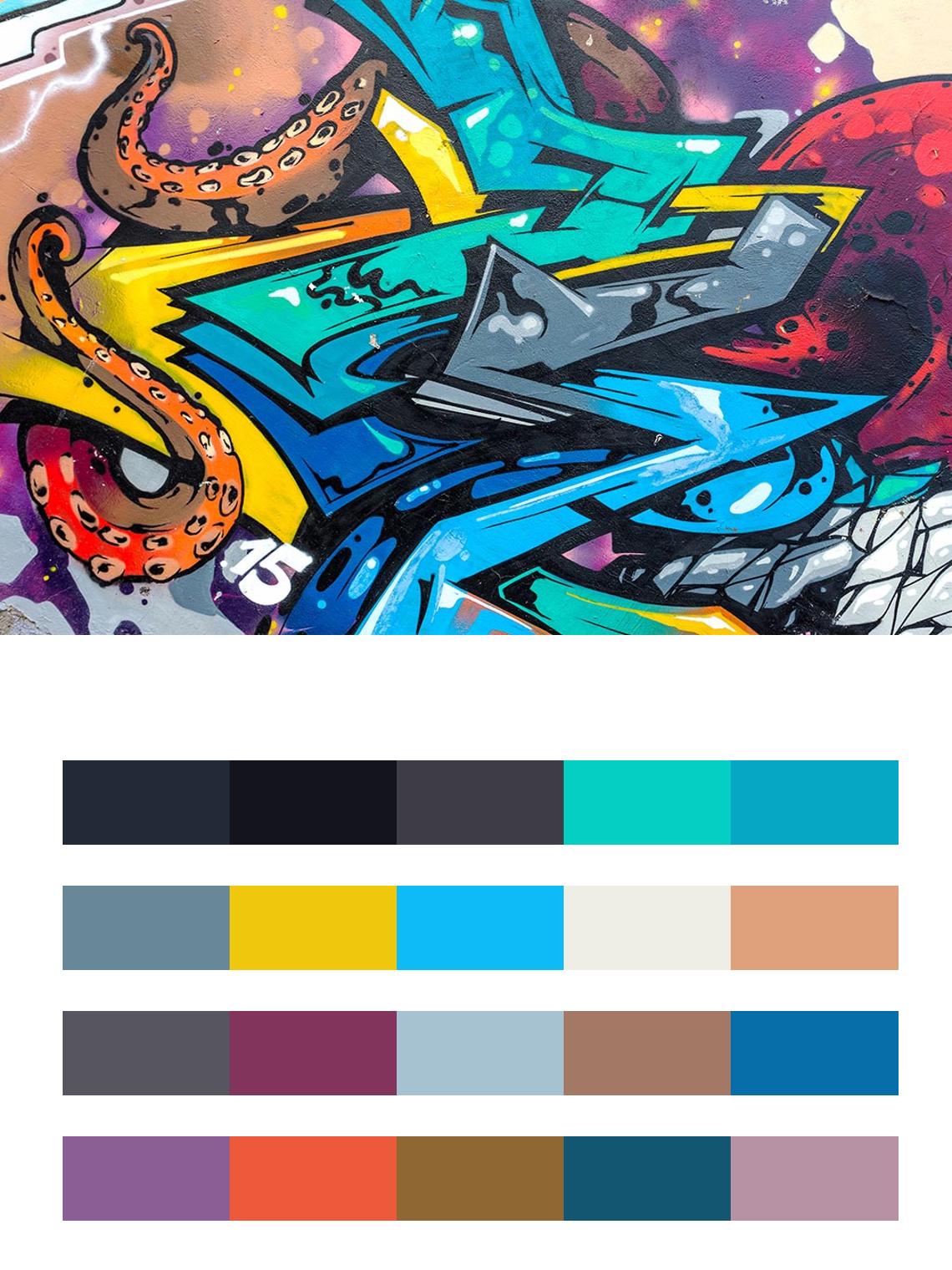 Уличное граффити цвета