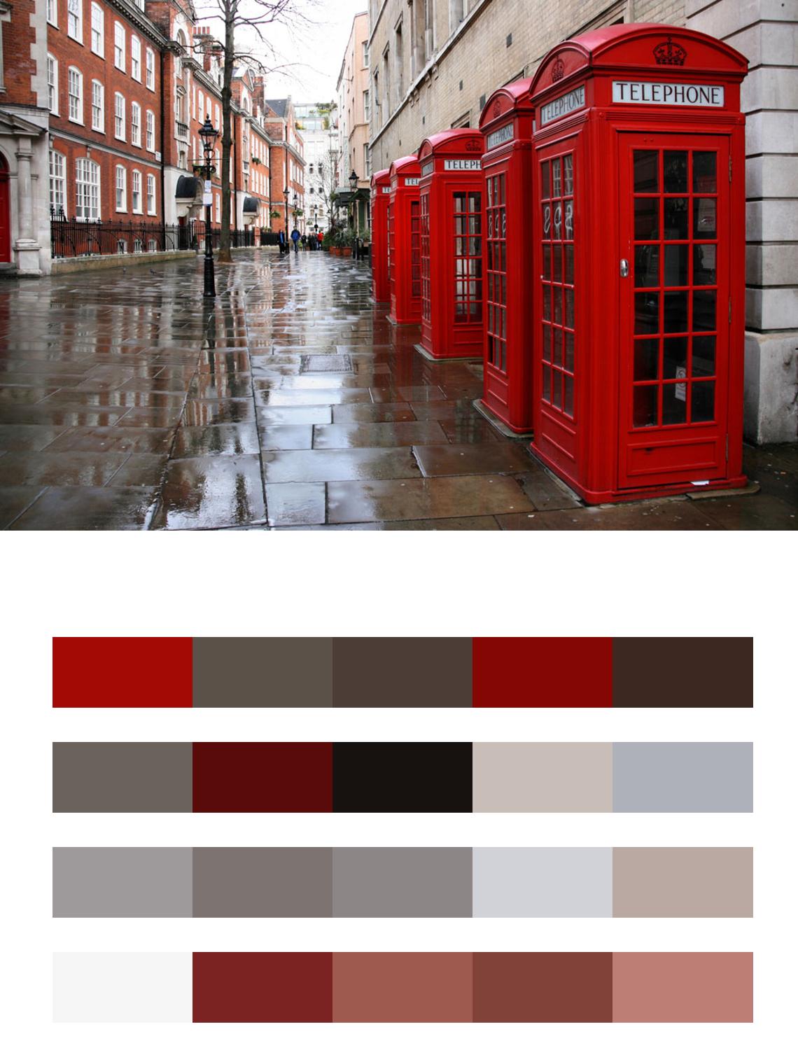 Улочка Лондона после дождя цвета