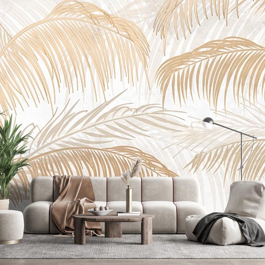 фотообои веточки тонкие золотистые 9-2095