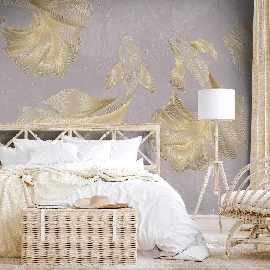 фотообои рыбы золотистые в гостиную 14-1269