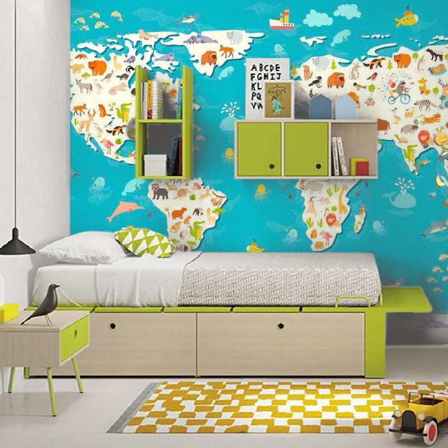 фотообои карта мира и животные 12-517 фотообои карта мира и животные 12-517