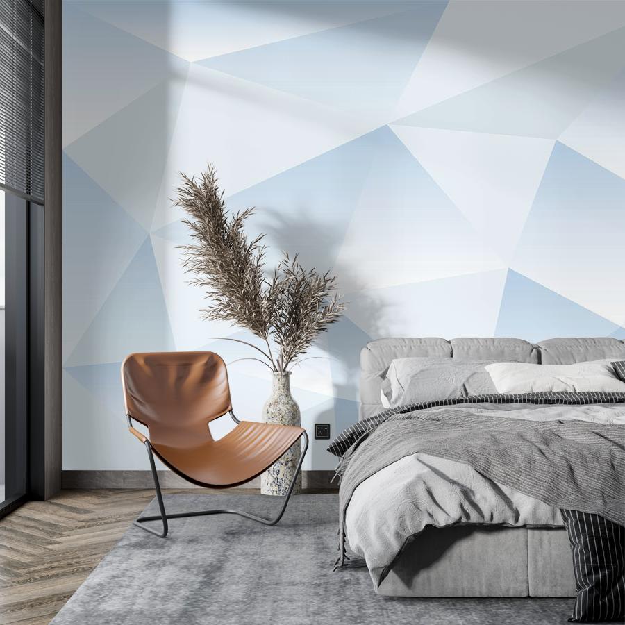 фотообои голубая геометричекая стена 9-1507