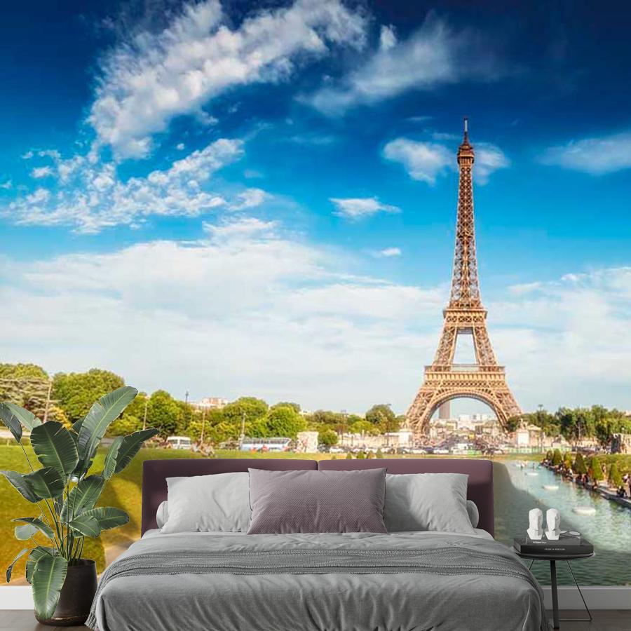 фотообои париж эйфелева башня летом 9-731