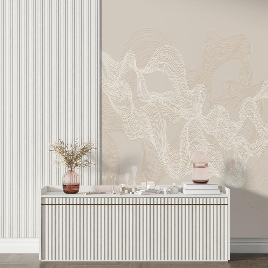 фотообои линии золотые на бежевом 14-969