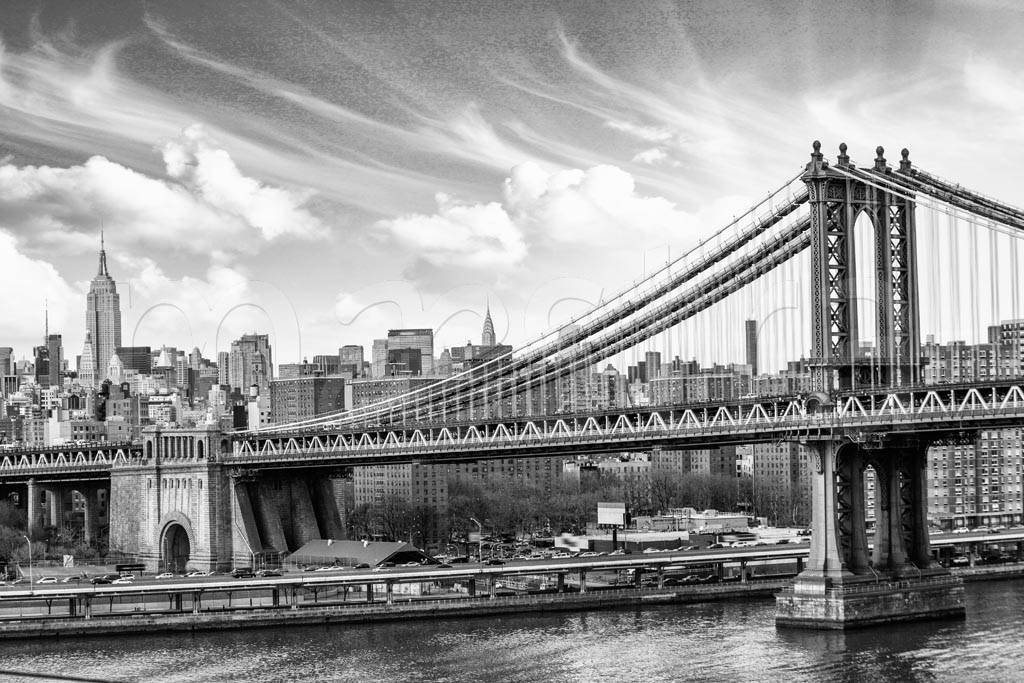 Фотообои Мост черно белый до Бруклина