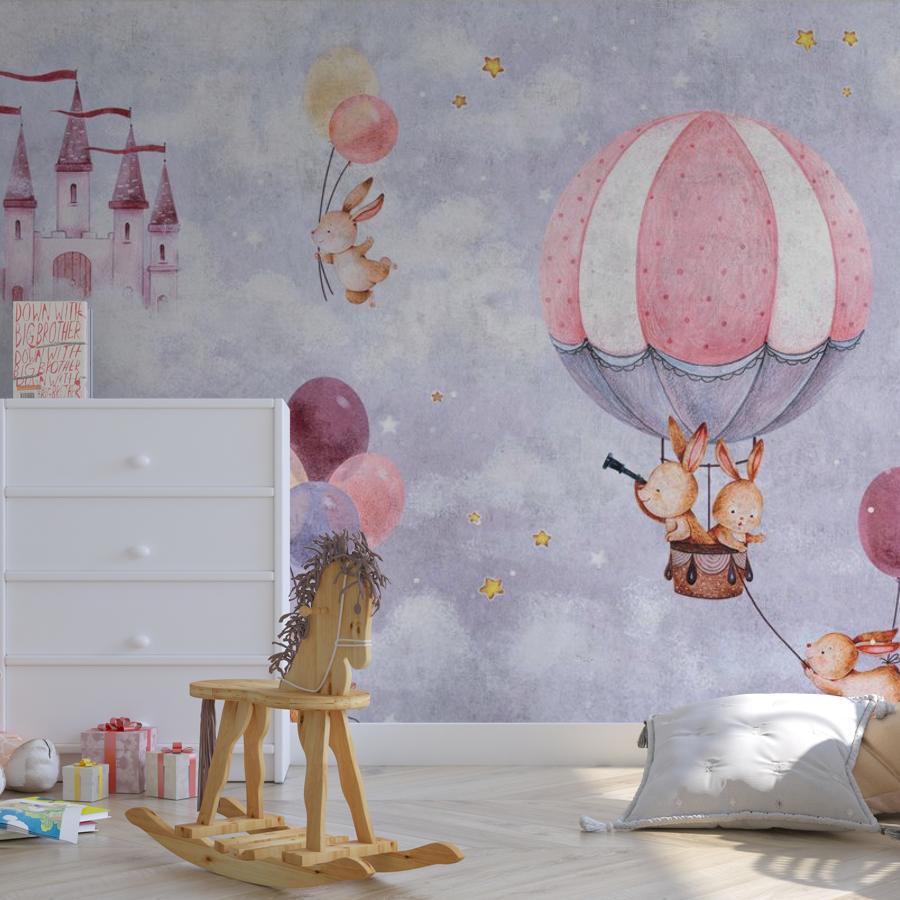 фотообои шарики в небе и животные 12-1825 фотообои шарики в небе и животные 12-1825