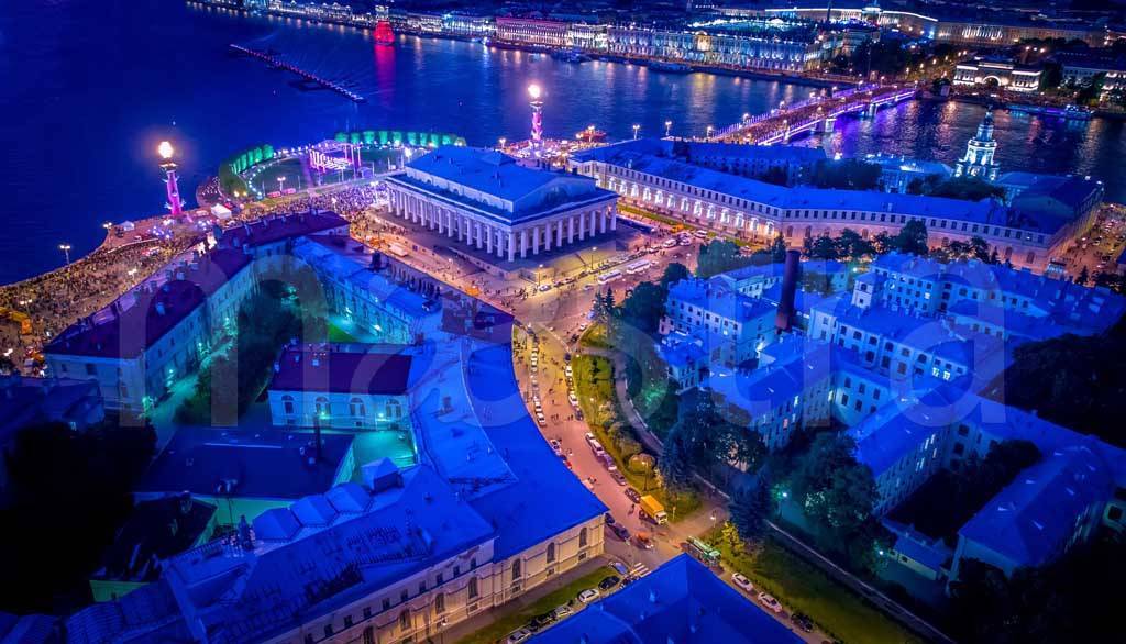 Фотообои Санкт Петербург в ночных огнях