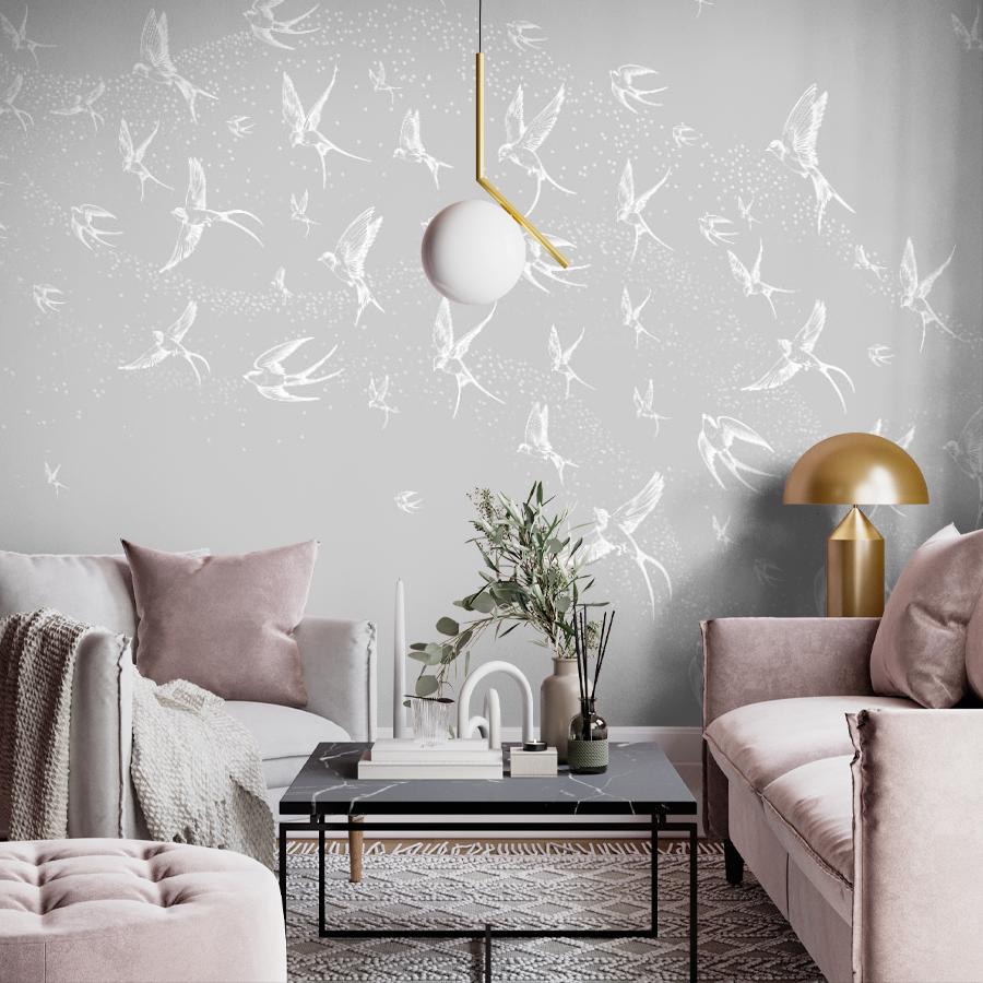 фотообои стая птичек в спальню 14-1188