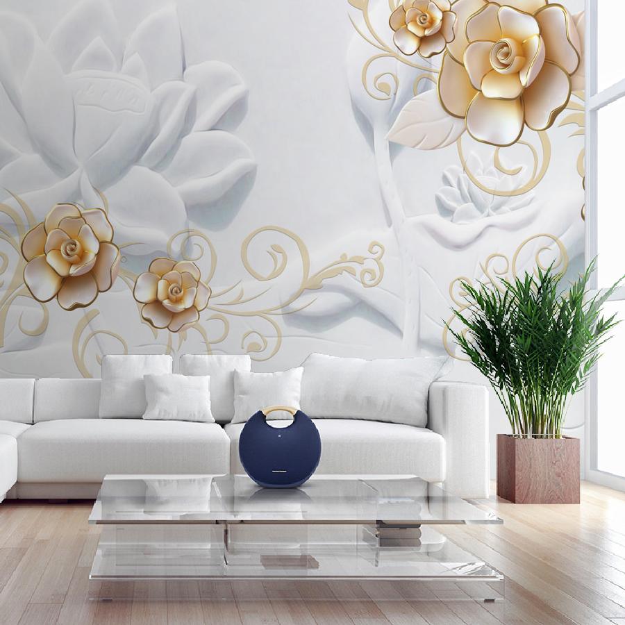 фотообои 3д золотые цветы 10-569