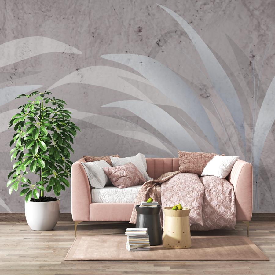 фотообои листья фон в гостиную 14-1237