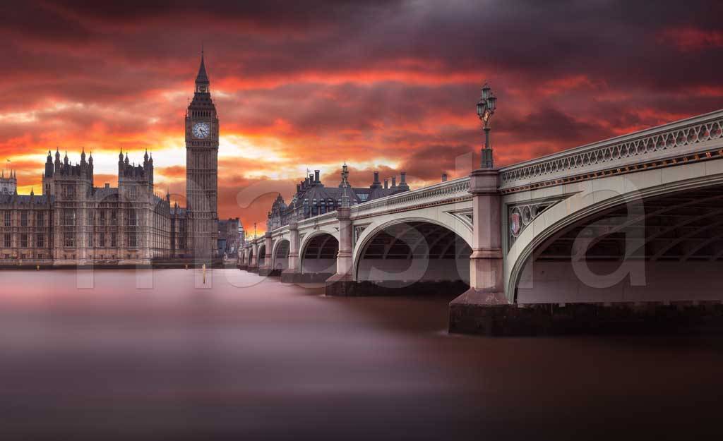 Фотообои Лондон на фоне заката